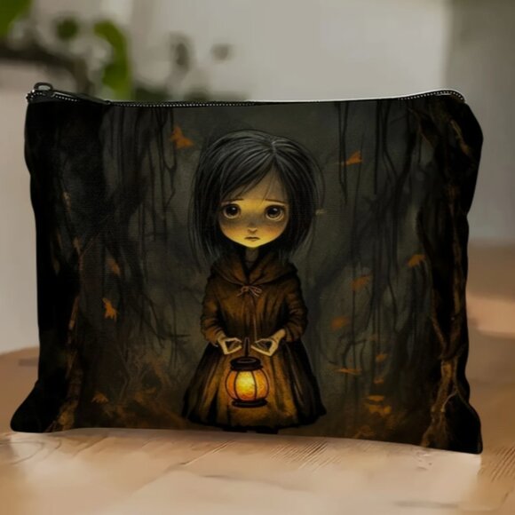 Gothic Girl Holding Lantern Canvas Bag NWT - Picture 1 of 3